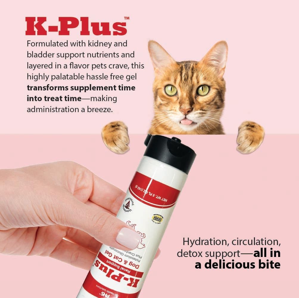 K-Plus Potassium Gluconate Renal Gel Plus Cranberry and EPA for Dogs and Cats - Veterinary Approved Renal Supplement - Supports Potassium Balance (3 Pack) - görsel 8