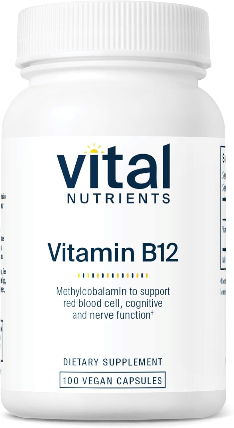 Vital Nutrients Vitamin B12 1000mcg - Vegan - Methylcobalamin for Metabolism, Cognitive & Nervous System Health - High-Potency B12 Supplement - Gluten, Dairy, Soy Free - 100 Capsules - görsel 1