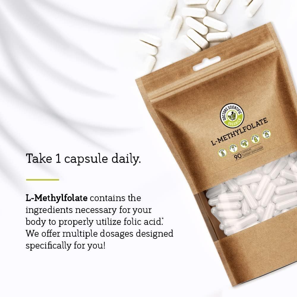 DSO L Methylfolate 12.5mg (5 MTHF Supplement) - 90 Vegan Capsules - Active L Methyl Folate for Homocysteine Control - görsel 5
