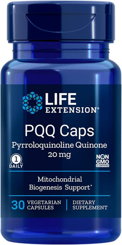Life Extension PQQ Capsules, 20 mg, 30 Vegetarian Capsules (Pack of 2)