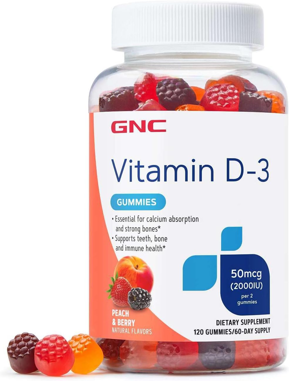 GNC Vitamin D-3 Gummies - Bone Health and Immune Support, 120 Gummies - görsel 1