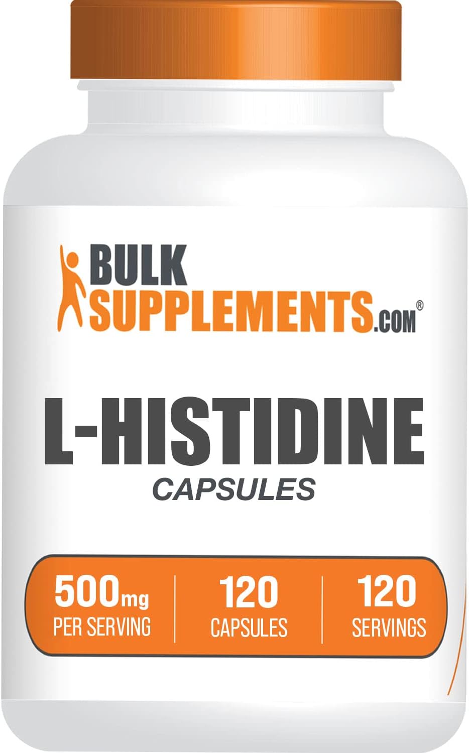 BulkSupplements.com L-Histidine Capsules - 500mg, 120 Capsules - görsel 1