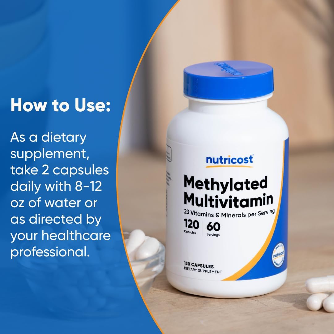 Nutricost Methylated Multivitamin – 120 Capsules, 60 Servings – 23 Vitamins & Minerals - görsel 7