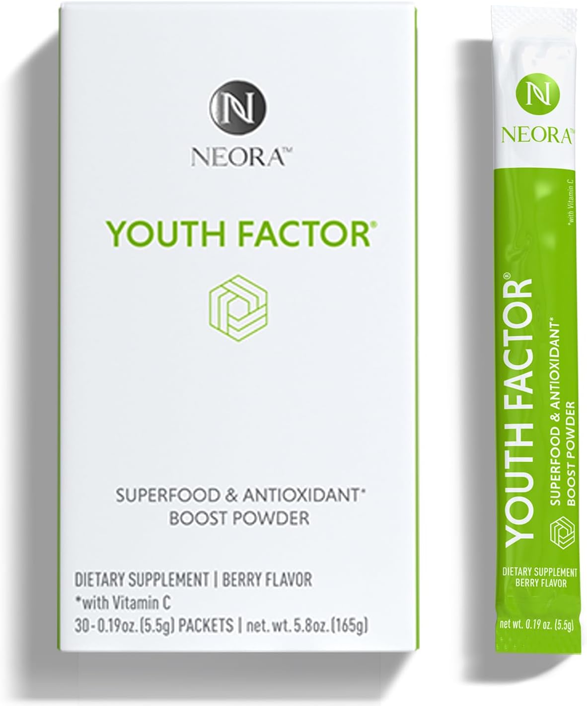 NEORA Youth Factor – Superfood Boost Powder – pH Balance, Hair Skin and Nails Support, Fruits & Vegetables Equivalent, Nutrient Absorption – 30 Packets - görsel 1