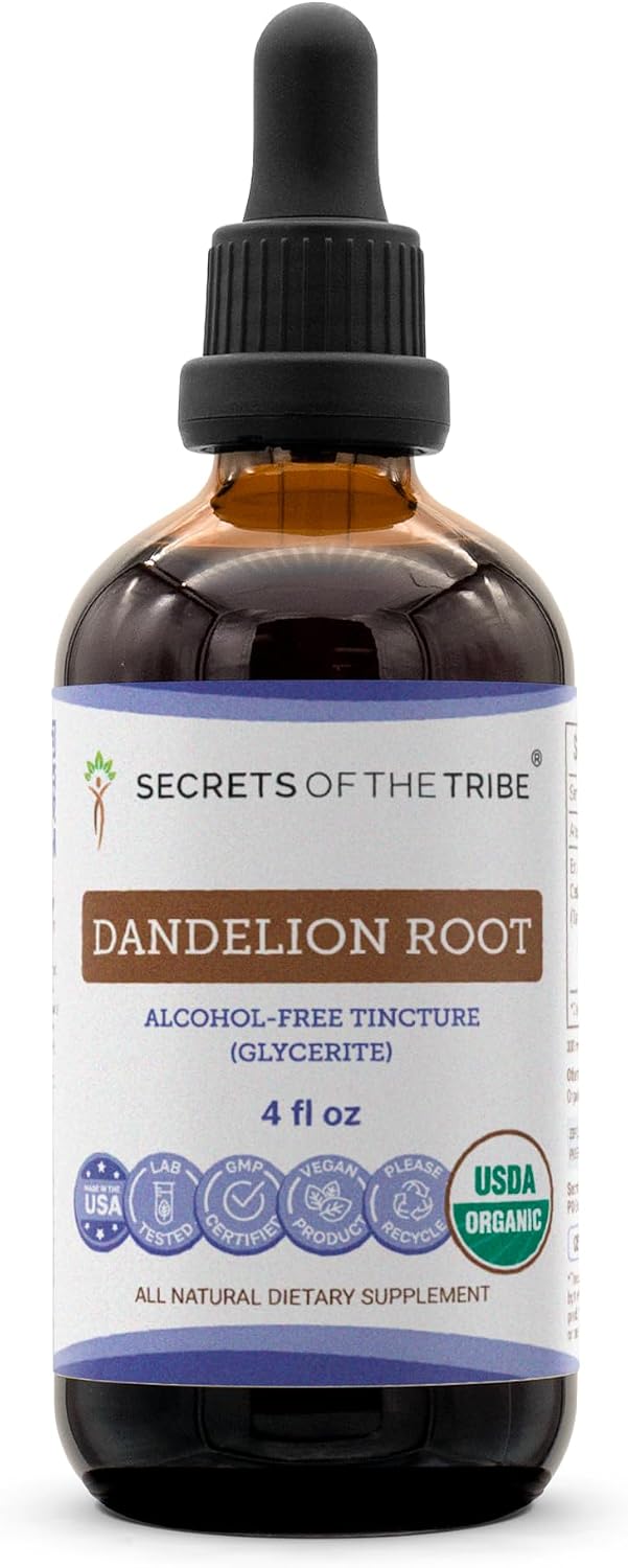Secrets of the Tribe Dandelion Root Organic | Alcohol-Free Extract, High-Potency Herbal Drops | Made from 100% Certified Organic Taraxacum Officinale Dried Root (60 ml) - görsel 7