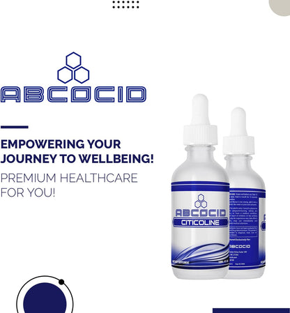 ABCOCID Citicoline Liquid Drops 490 mg, 4 oz (240 Servings) - Non-GMO, GMP Certified, Made in USA