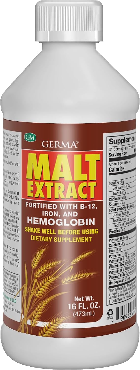 Germa Malt Extract (Extracto de Malta) – Liquid Dietary Supplement for Energy & Vitality – Rich in B-Vitamins & Essential Minerals – Traditional Nutritional Support – 473 ml - görsel 1
