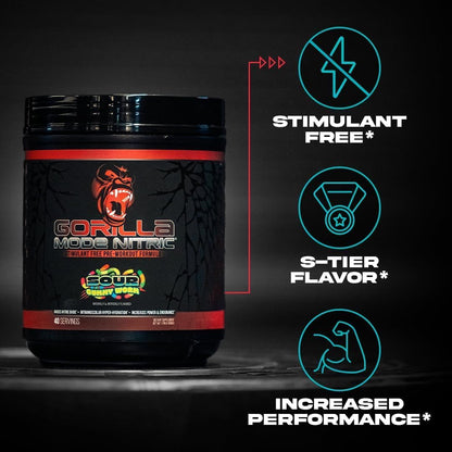 Gorilla Mode Nitric - Stimulant-Free Pre-Workout (Tigers Blood, 784g)