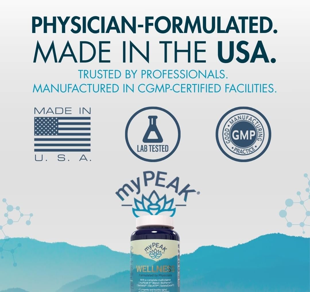 myPEAK Wellness Vegan Multivitamin - Award-Winning All-in-One with ElevATP, Astaxanthin, Resveratrol, and Alpha GPC for Men and Women, 90 Capsules - görsel 7