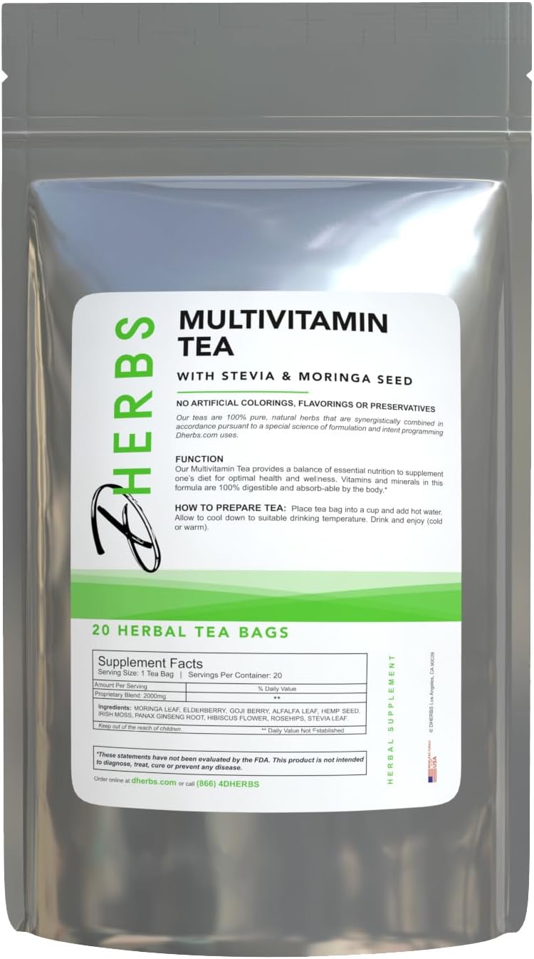 Dherbs Herbal Multivitamin Tea with Elderberry – 20 Bags - görsel 1