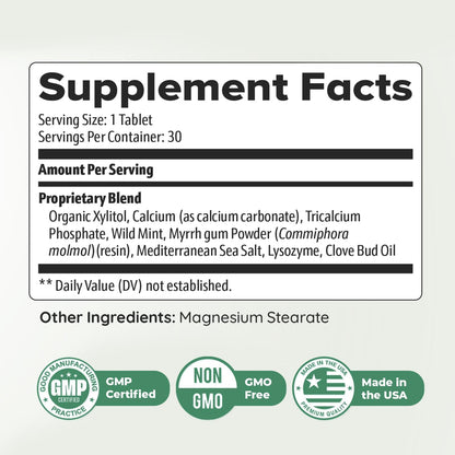 PowerBite – Calcium, Xylitol, Myrrh & Clove Chewable Tablets (30 Count)
