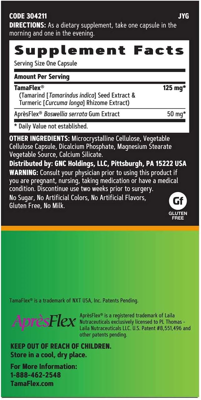 GNC TamaFlex Fast Acting, Joint Support, 60 Vegetarian Capsules - görsel 5