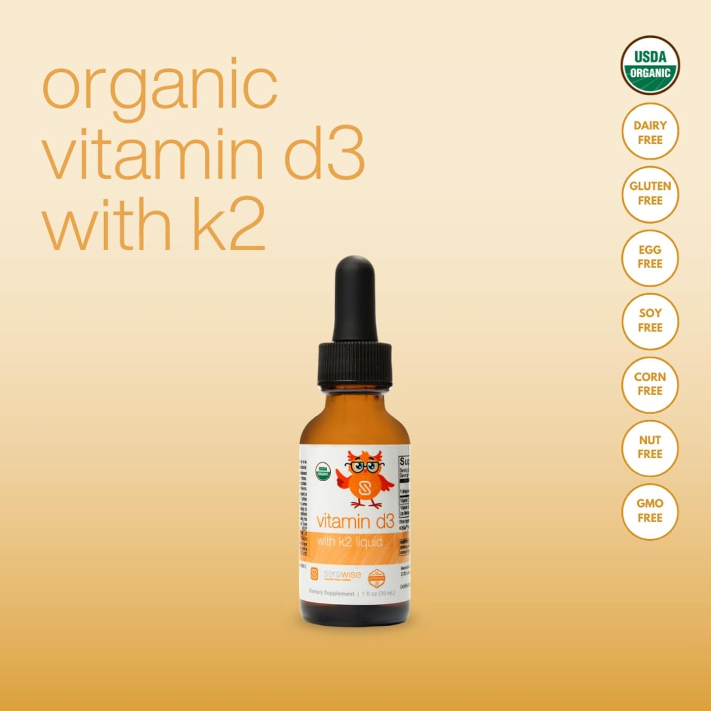 Serawise Organic Liquid Vitamin D3 with K2 by Dr. Ana Maria Temple | Supports Strong Bones and Immune Health | USDA Certified Organic | Olive Oil Base for Enhanced Absorption | 1 Fl Oz - görsel 4