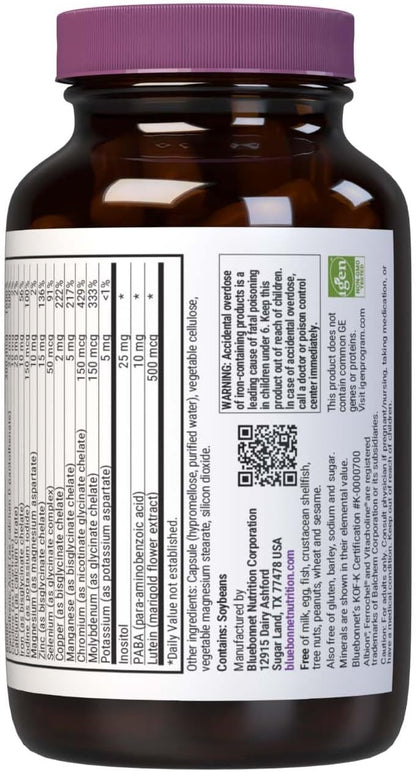 Bluebonnet Nutrition Mult One with Iron – Daily Multivitamin, 60 Vegetable Capsules