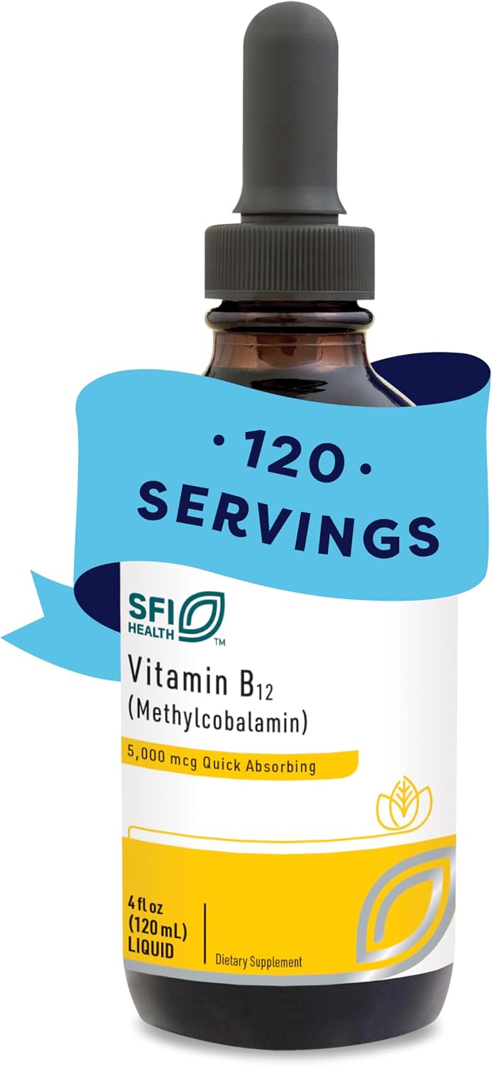 Klaire Labs Vitamin B12 Liquid Drops - 5000mcg Methylcobalamin, Supports Normal Energy and Psychological Function, Hypoallergenic, 120 ml (120 Servings) - görsel 1