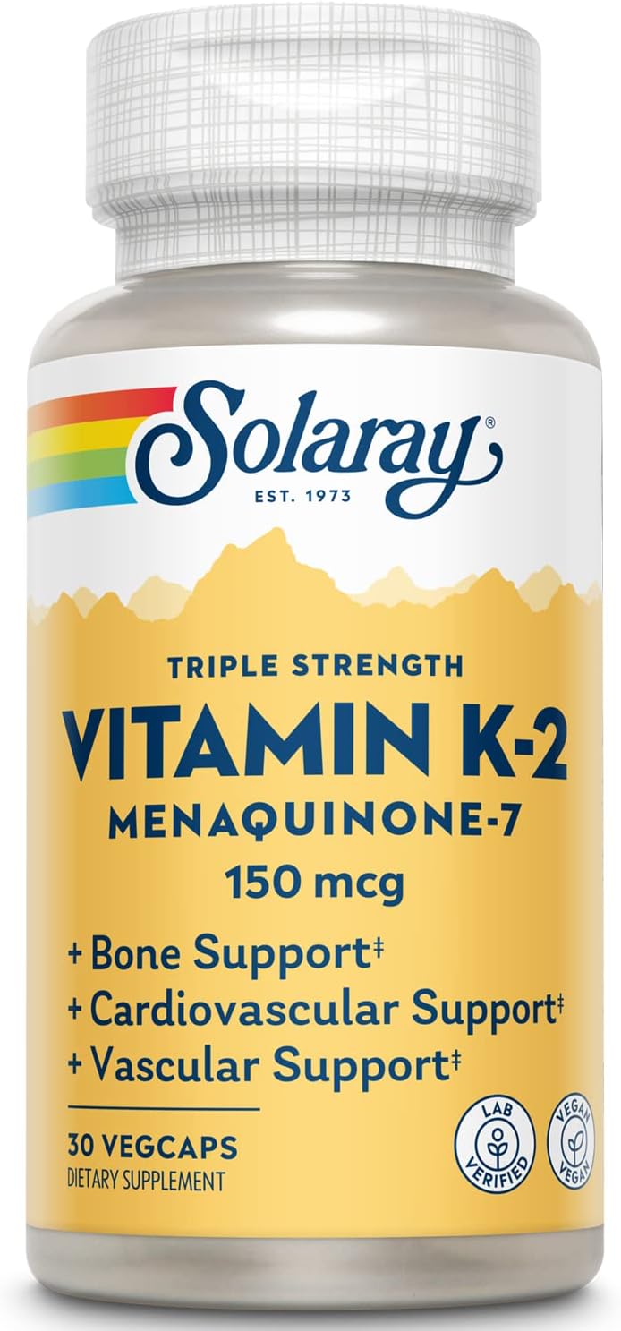Solaray Triple Strength Vitamin K-2 as MK-7 150 mcg - 30 Vegan Capsules - görsel 1