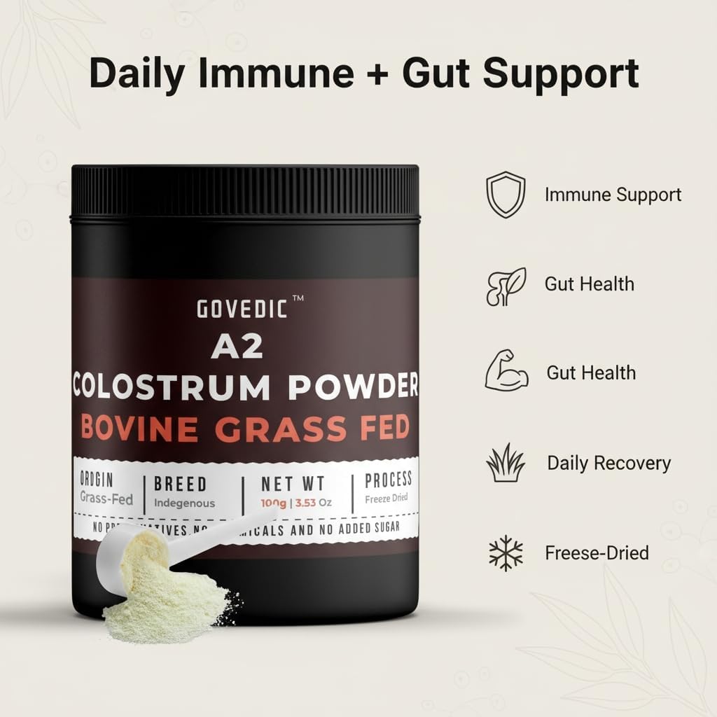 Govedic Bovine Colostrum Powder for Adults – Grass-Fed A2 Cows, 40%+ IgG, Unflavoured, 50 Servings - görsel 2