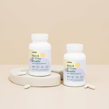 MIRA PCOS Supplement - Myo-Inositol & D-Chiro-Inositol 40:1 Ratio - Hormonal Balance & Ovarian Support - 90 Capsules