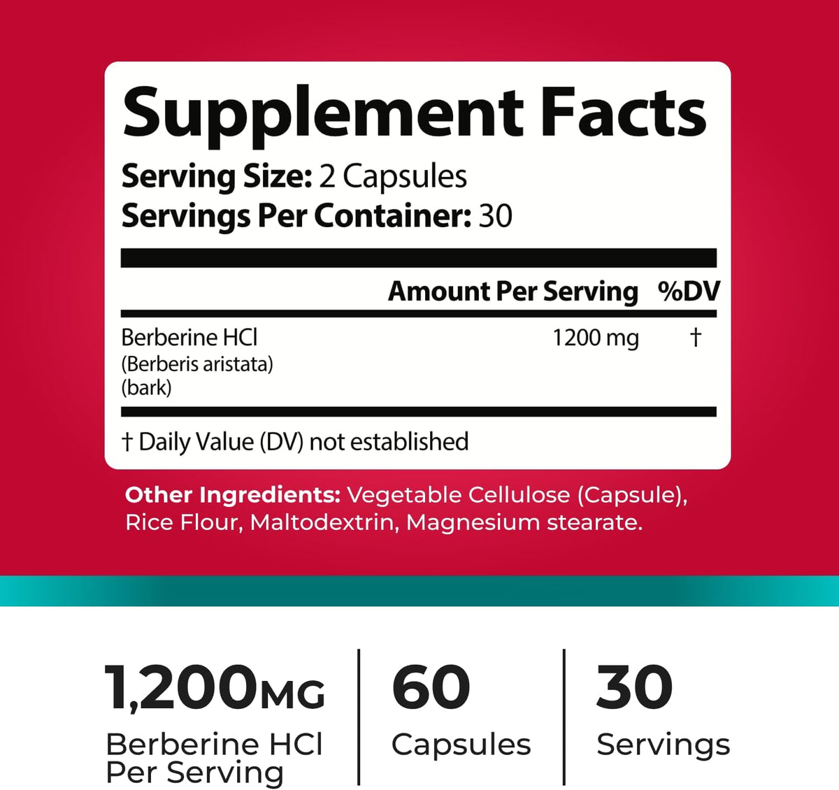 Berberine Supplement 1200mg – Organic Berberine for Metabolic & Heart Health Support – High Absorbency Pure Berberine HCl Formula – 60 Capsules - görsel 4