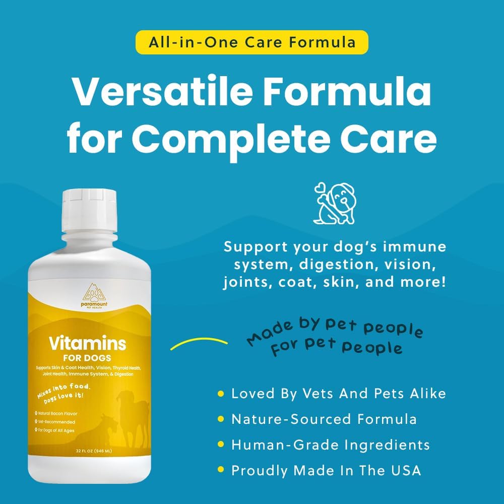 Liquid Multivitamin for Dogs with Probiotics, 8 in 1 Vitamins for Immune Support, Energy & Digestion, High Absorption, Made in USA, 946 ml - görsel 6