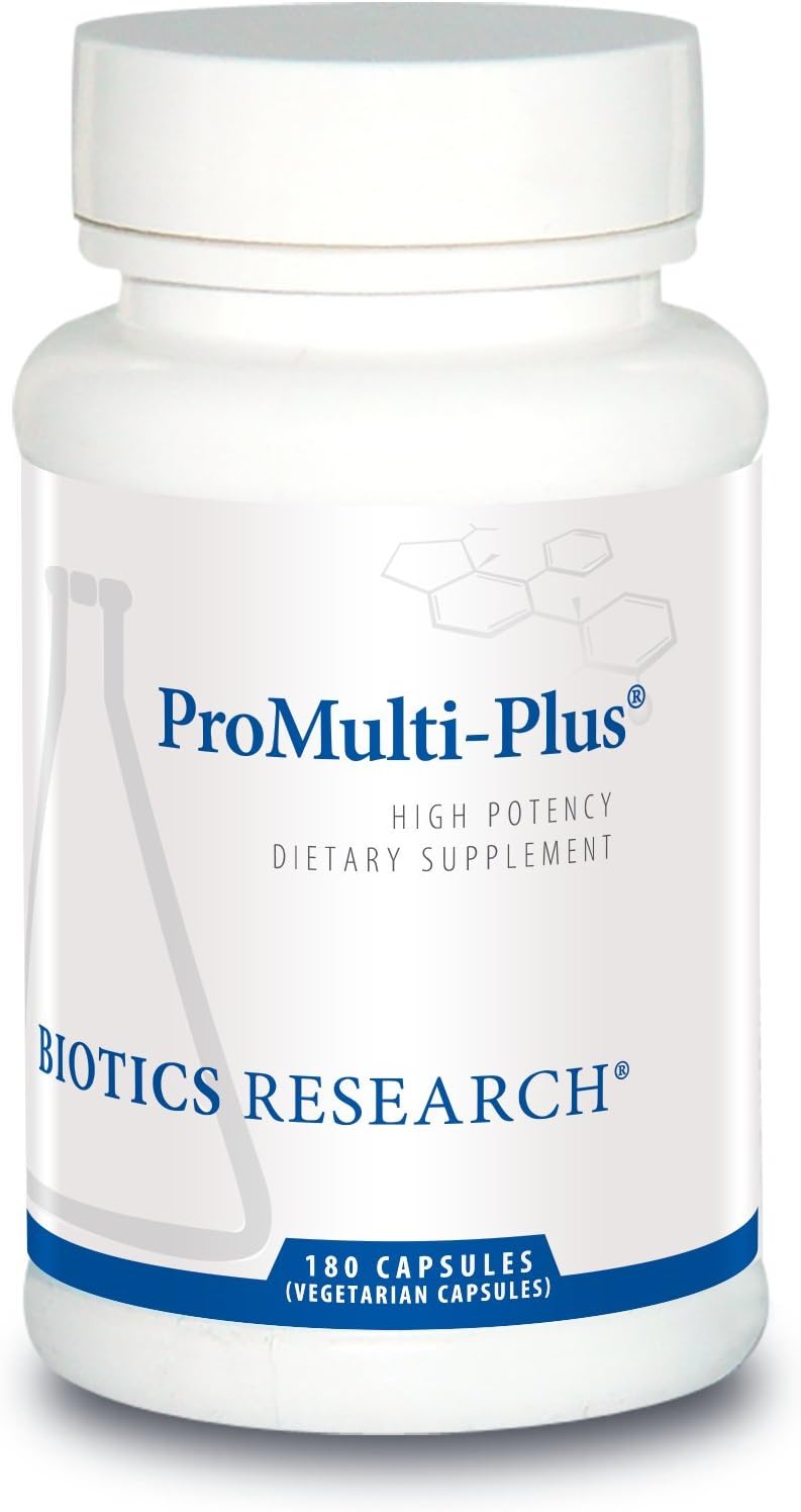 BIOTICS RESEARCH Pro Multi Plus - High Potency Daily Multivitamin, Active Form B Vitamins, Folate, D3, K1, Minerals, BioPerine for Absorption, Antioxidant Support, Gluten- and Dairy-Free, 180 Capsules - görsel 1