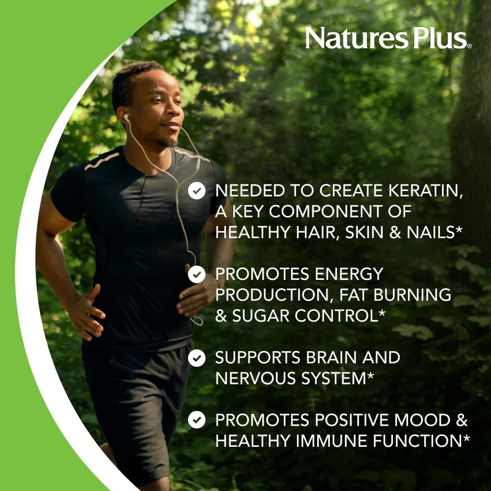 NaturesPlus Biotin 10,000mcg – 90 Sustained-Release Tablets – Hair, Skin & Nail Support - görsel 4