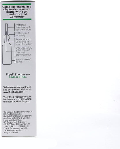 Fleet Laxative Saline Enema with Gentle Glide Tip – 133 ml Bottles (Pack of 3)