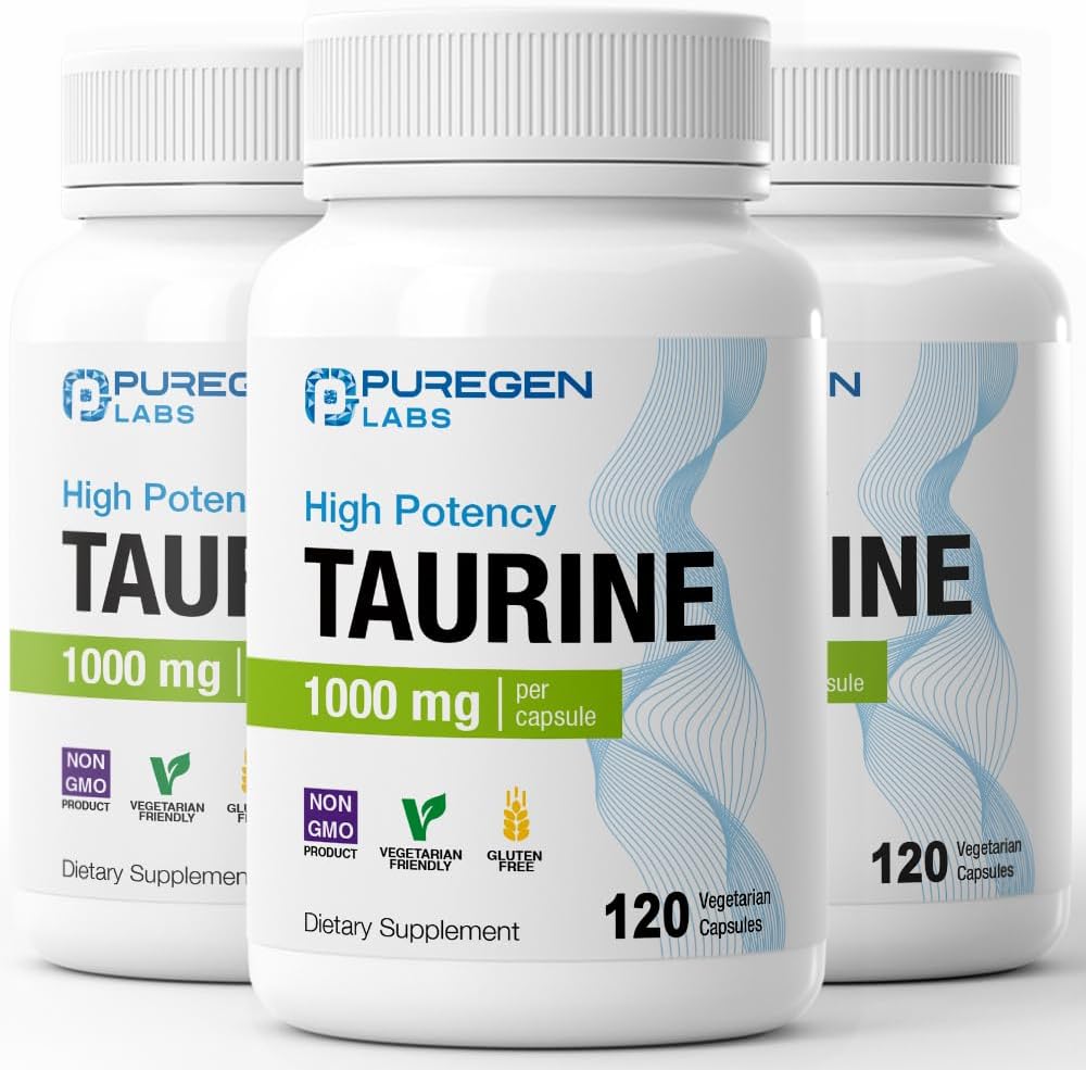 Puregen Labs Taurine 1000mg | High Strength | 120 Vegetarian Capsules - görsel 8