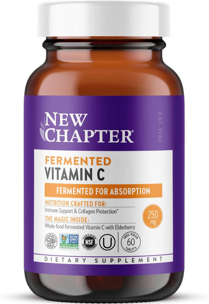 New Chapter Fermented Vitamin C + Elderberry, ONE Daily, 60 Tablets