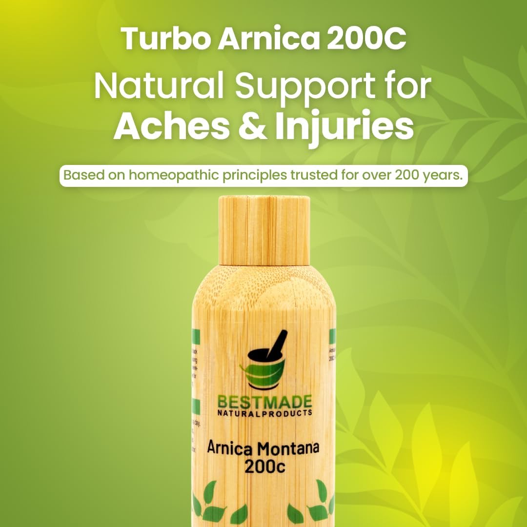 Bestmade Natural Products Turbo Arnica 200C - Arnica Pellets for Muscle Recovery and Soreness Relief (140 Pellets) - görsel 2
