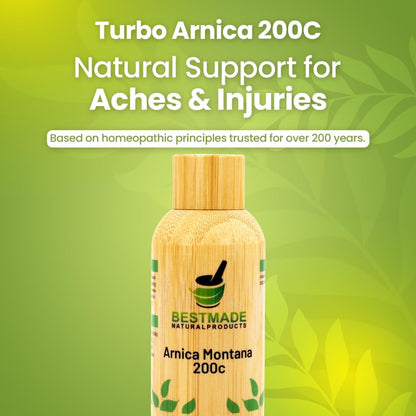 Bestmade Natural Products Turbo Arnica 200C - Arnica Pellets for Muscle Recovery and Soreness Relief (140 Pellets)