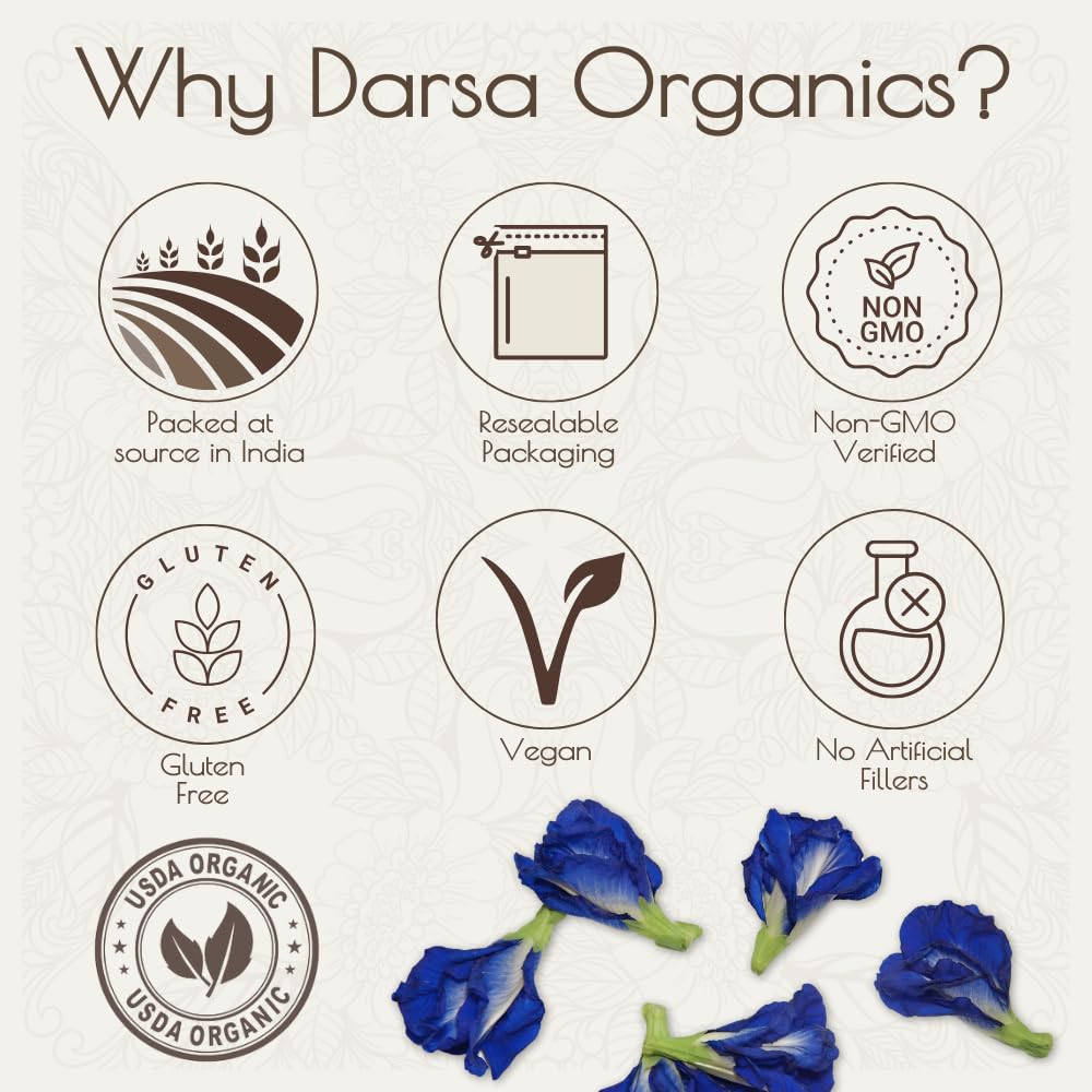 Darsa Organics Shankhpushpi Powder – Organic, Vegan, Non-GMO, Kosher (227 g) - görsel 5