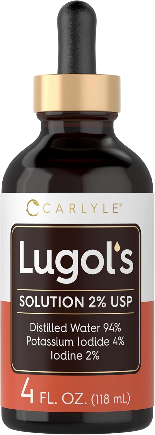 Carlyle Lugol's Iodine 2% Solution - 118 ml (4 fl oz) | Potassium Iodide and Iodine Drops - görsel 1