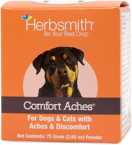 Herbsmith Comfort Aches – Herbal Pain Relief for Dogs and Cats – Anti-Inflammatory Food Supplement – 75g Powder