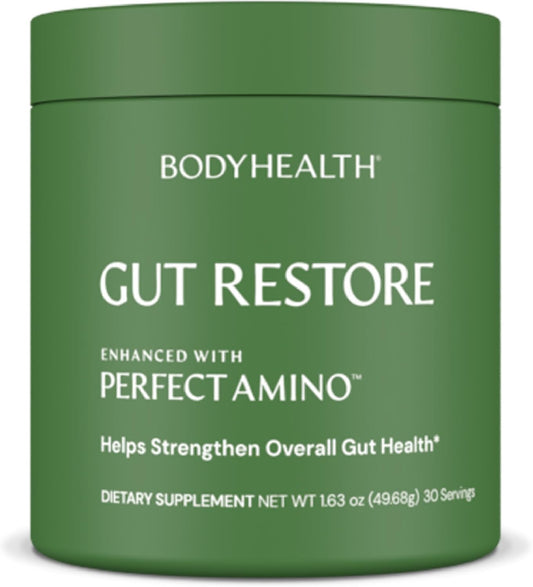 BodyHealth Gut Restore with PerfectAmino, ImmunoLin, and Humic Acid – Gut Health Food Supplement – Unflavoured – 30 Servings