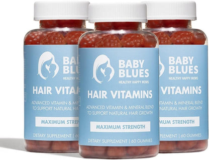 Baby Blues Postnatal Hair Loss Vitamins & Gummies for Women | Biotin & Collagen | 3 Month Supply