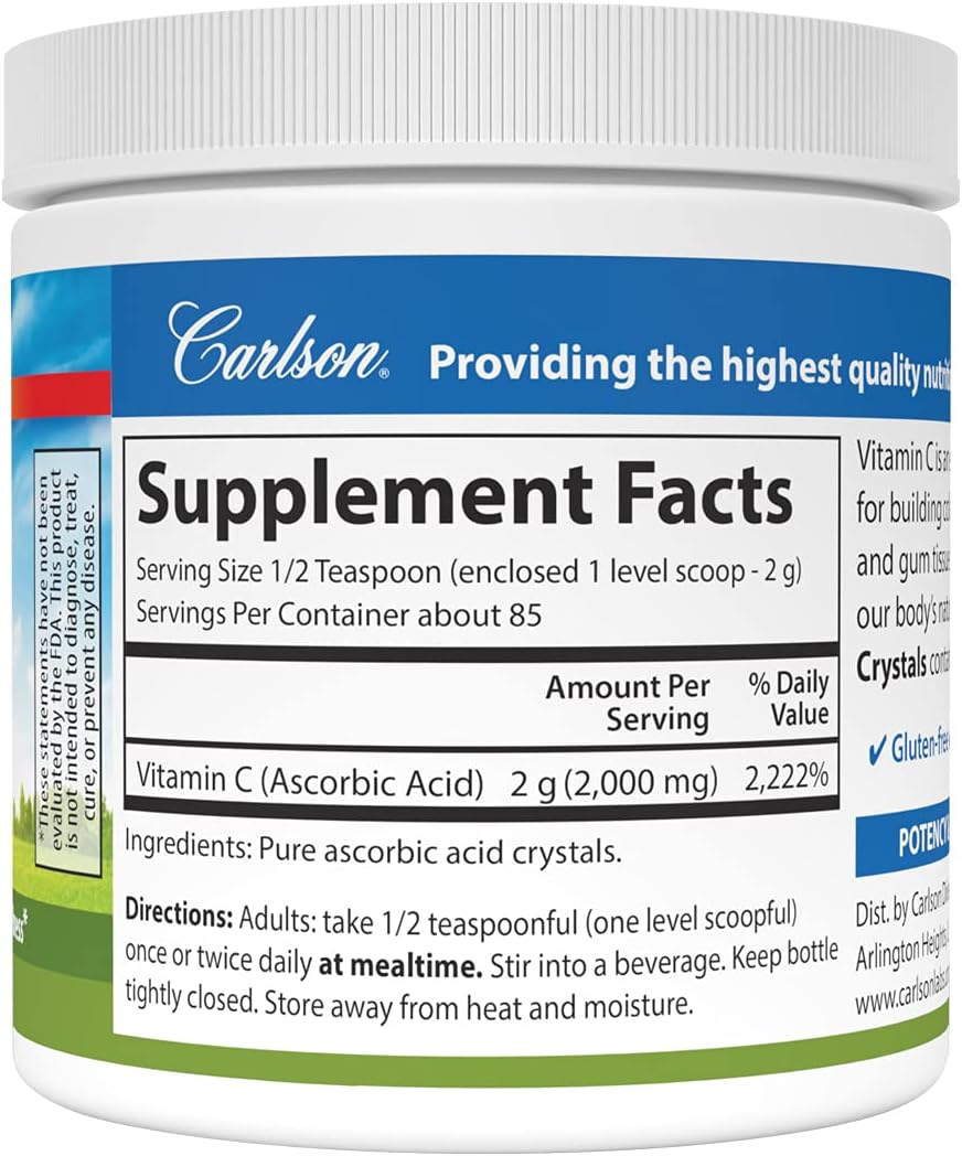 Carlson Labs Non-GMO Vitamin C Crystals, 6 oz - görsel 2