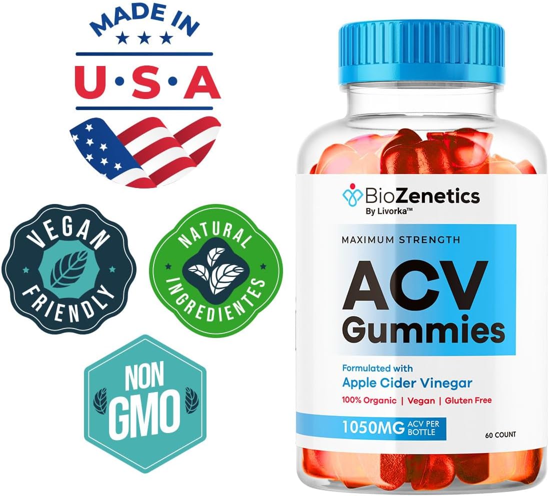 BioZenetics ACV Gummies 1050mg - Apple Cider Vinegar Food Supplement, 60 Gummies - görsel 4