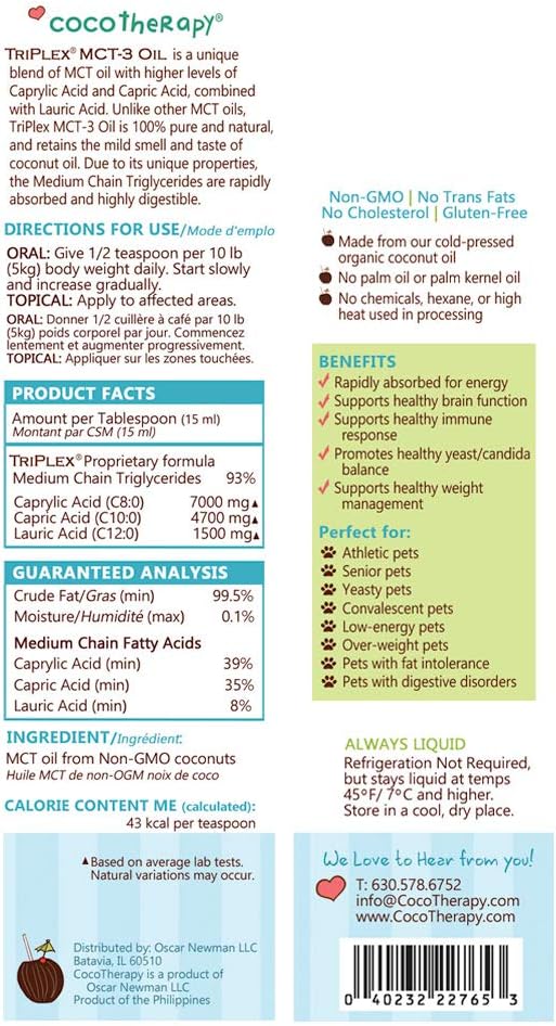 CocoTherapy Triplex MCT-3 Oil, Non-GMO, 100% Pure and Natural, 236 ml - görsel 4