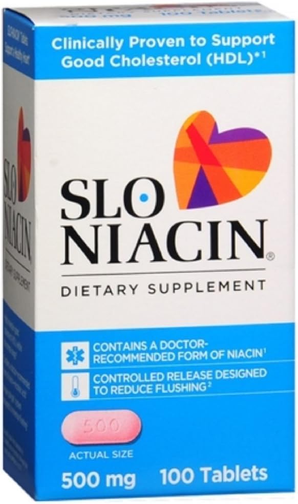 Slo-Niacin 500 mg Tablets, Pack of 3 x 100 Tablets - görsel 1