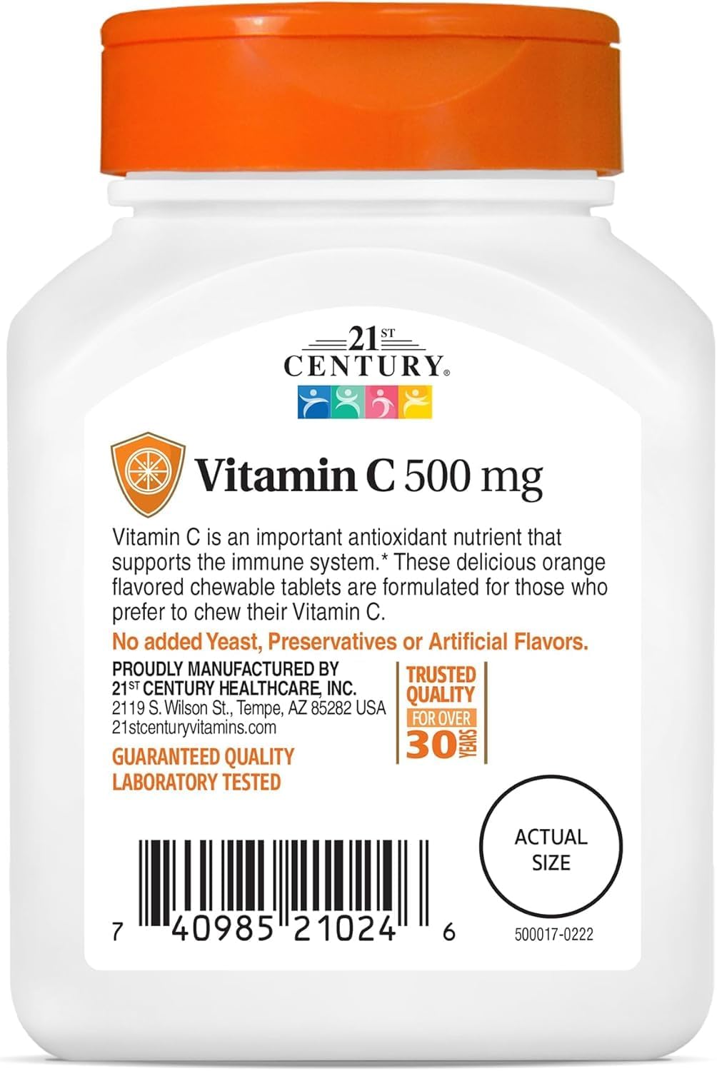21st Century C-500 Orange – 110 Chewable Tablets, Pack of 3 - görsel 3