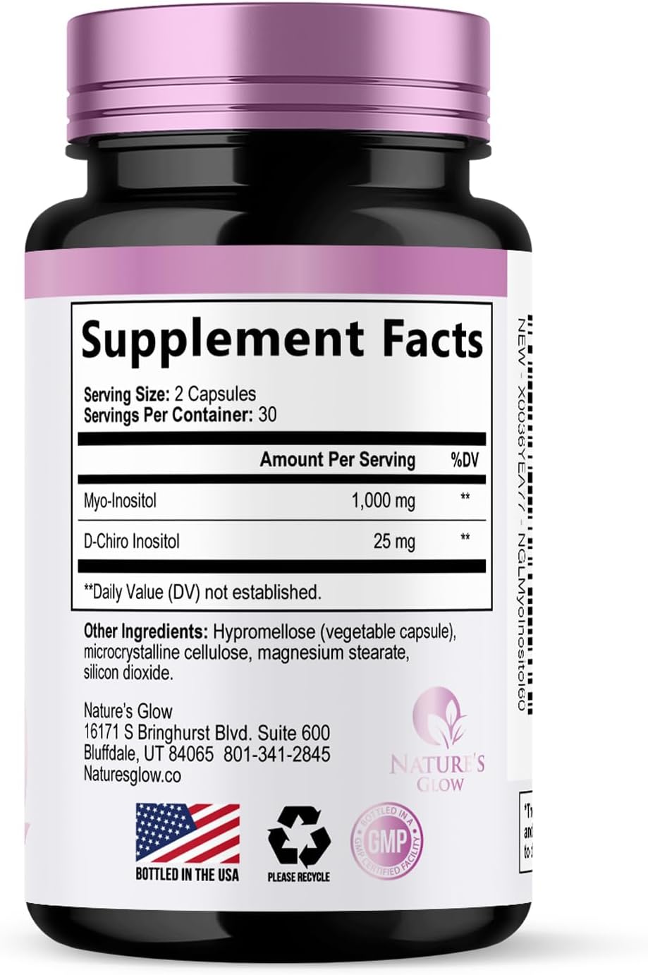 Nature's Glow Myo-Inositol & D-Chiro Inositol 1025 mg – 40:1 Ratio, Vegan, Non-GMO (60 Capsules) - görsel 9