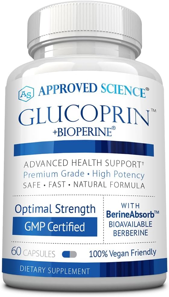 Approved Science Glucoprin - Berberine, Mulberry, Cinnamon & BioPerine - 60 Vegan Food Supplement Capsules - görsel 1