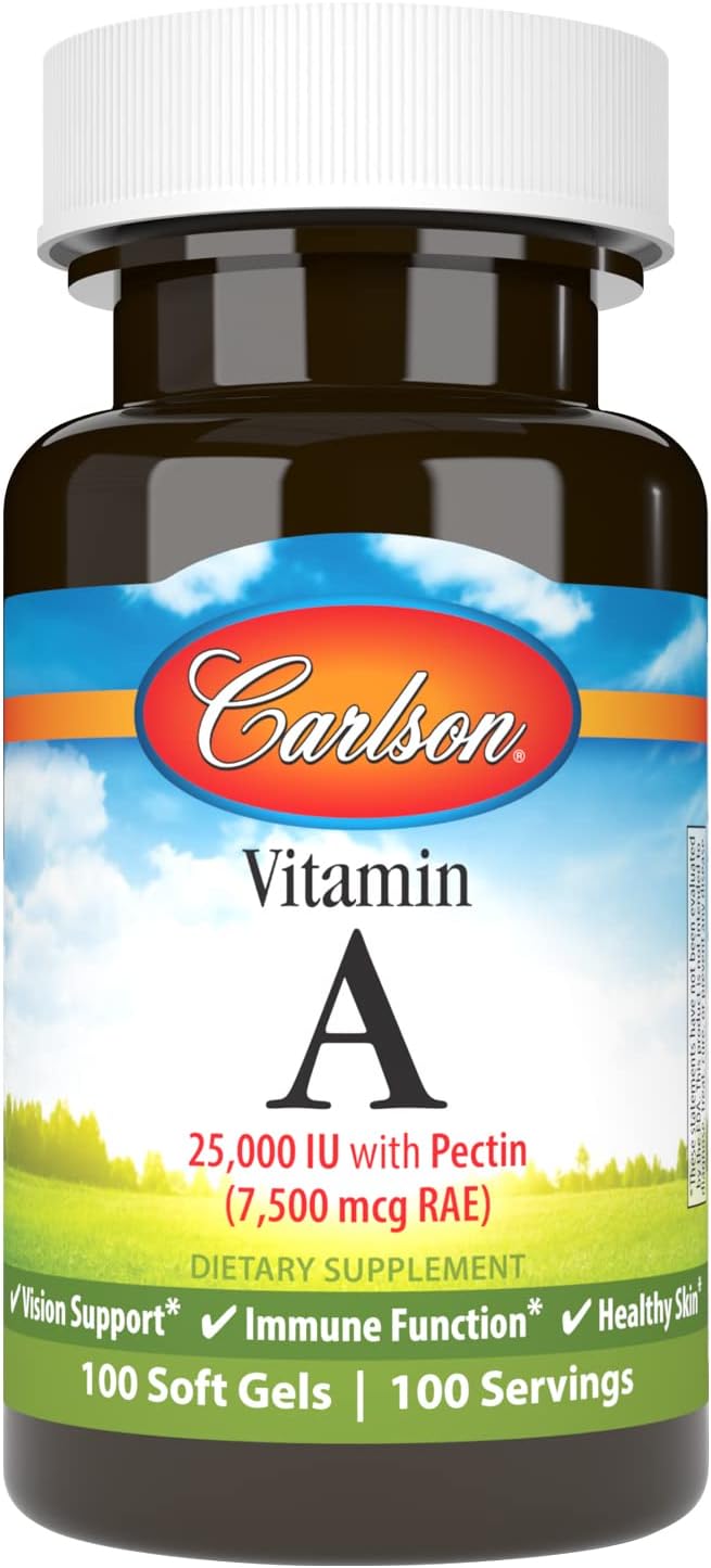 Carlson Labs Vitamin A with Pectin, 25,000 IU, 100 Softgels - görsel 1