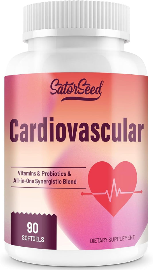 Cardiovascular Supplement 3000mg – Vitamins, Probiotics, Omega-3 and CoQ10 All-in-One Synergistic Blend for Adults – 90 Soft gel capsules