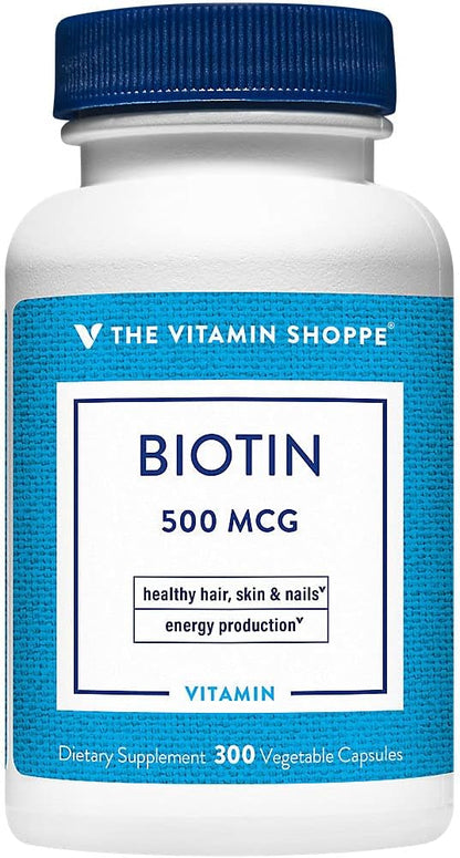 The Vitamin Shoppe Biotin 500mcg - Hair, – Dietary Preferences: These capsules are vegetarian-friendly, suitable – Image 4