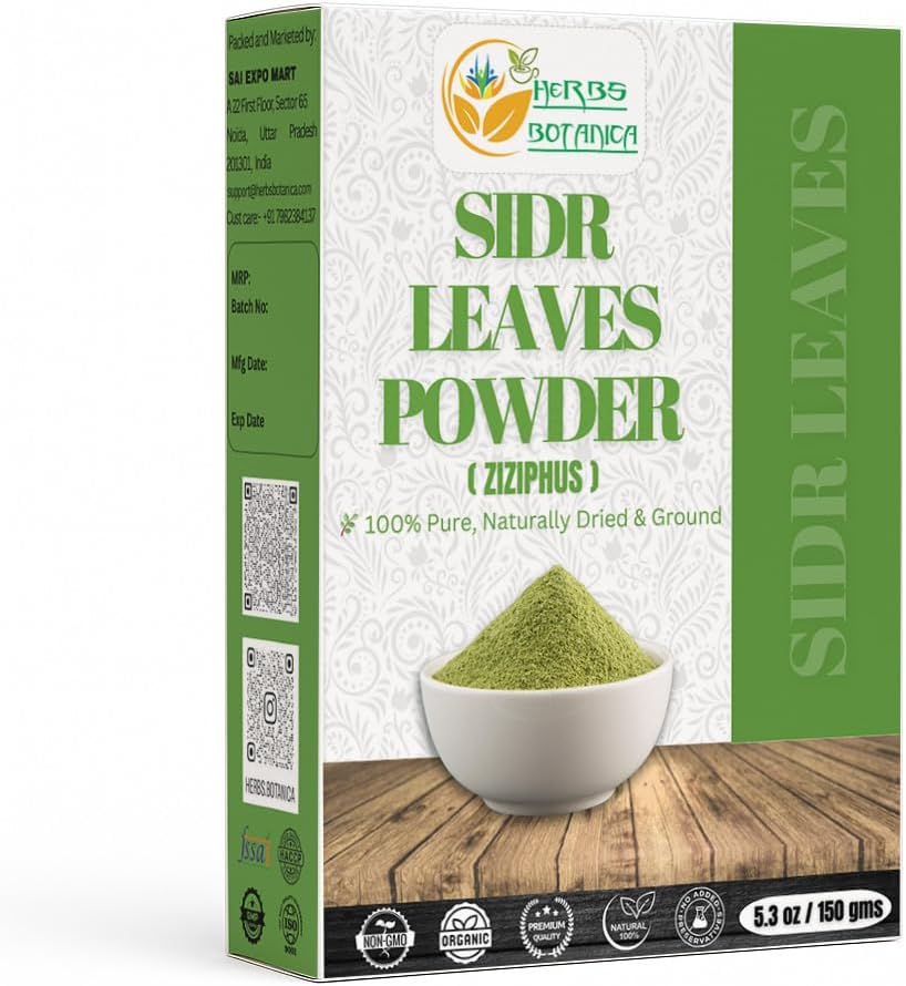 Herbs Botanica Sidr Powder 100% Natural and Pure Ziziphus Spina-Christi Herbal Hair Cleanser and Conditioner - görsel 1