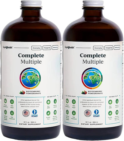 LIQUIDHEALTH Complete Multiple Adult Liquid Multivitamin with Real Fruits & Vegetables, Immune & Gut Health Support, Energy, Vegan, Non-GMO (946 ml)