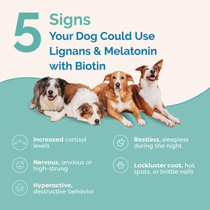 PranaPets Lignans & Melatonin with Biotin Blend for Dogs (up to 11 kg)