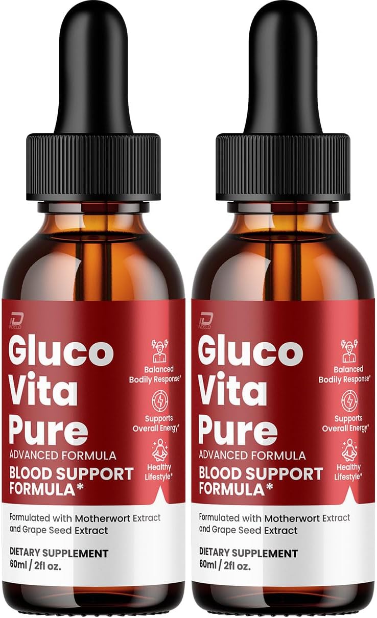 Gluco Vita Pure Drops – Liquid Supplement with Hawthorn Berry, Horse Chestnut & Grape Seed Extract (2 Pack) - görsel 1